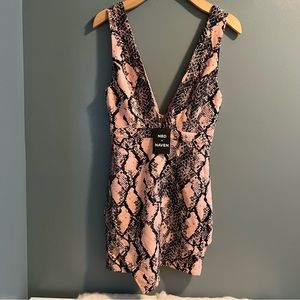 NBD x Naven Pink Snakeprint Mini Dress